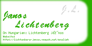 janos lichtenberg business card